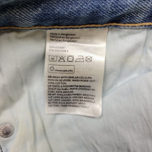 H&M &Denim Vintage Fit High Waist Jeans Womens 27 Studded Light Wash Button Fly - Picture 6 of 11